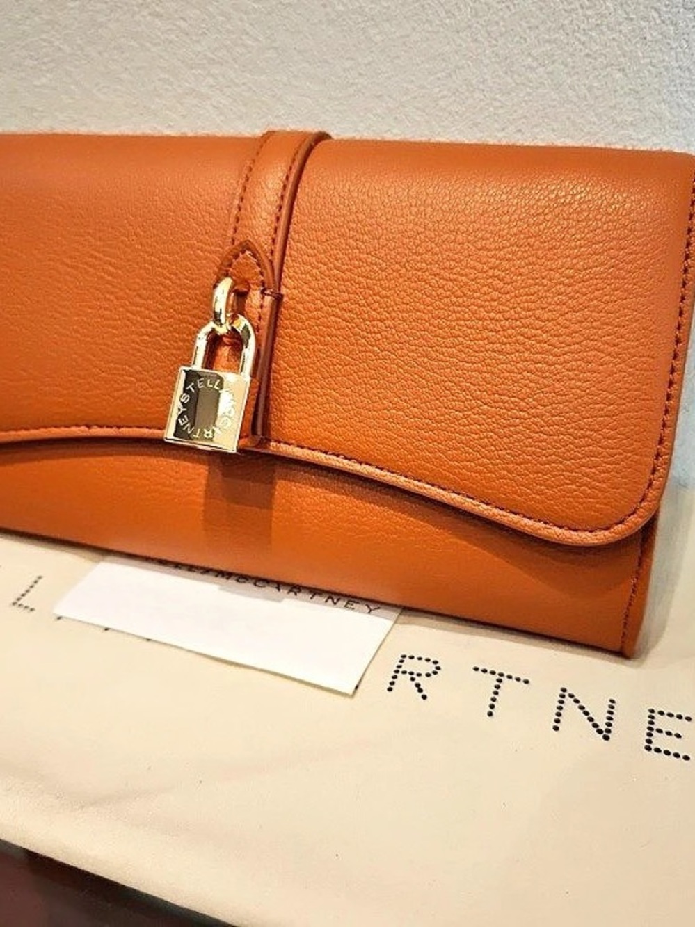 Stella McCartney Ryder Flap Crossbody Bag Orange - Picture 4 of 8